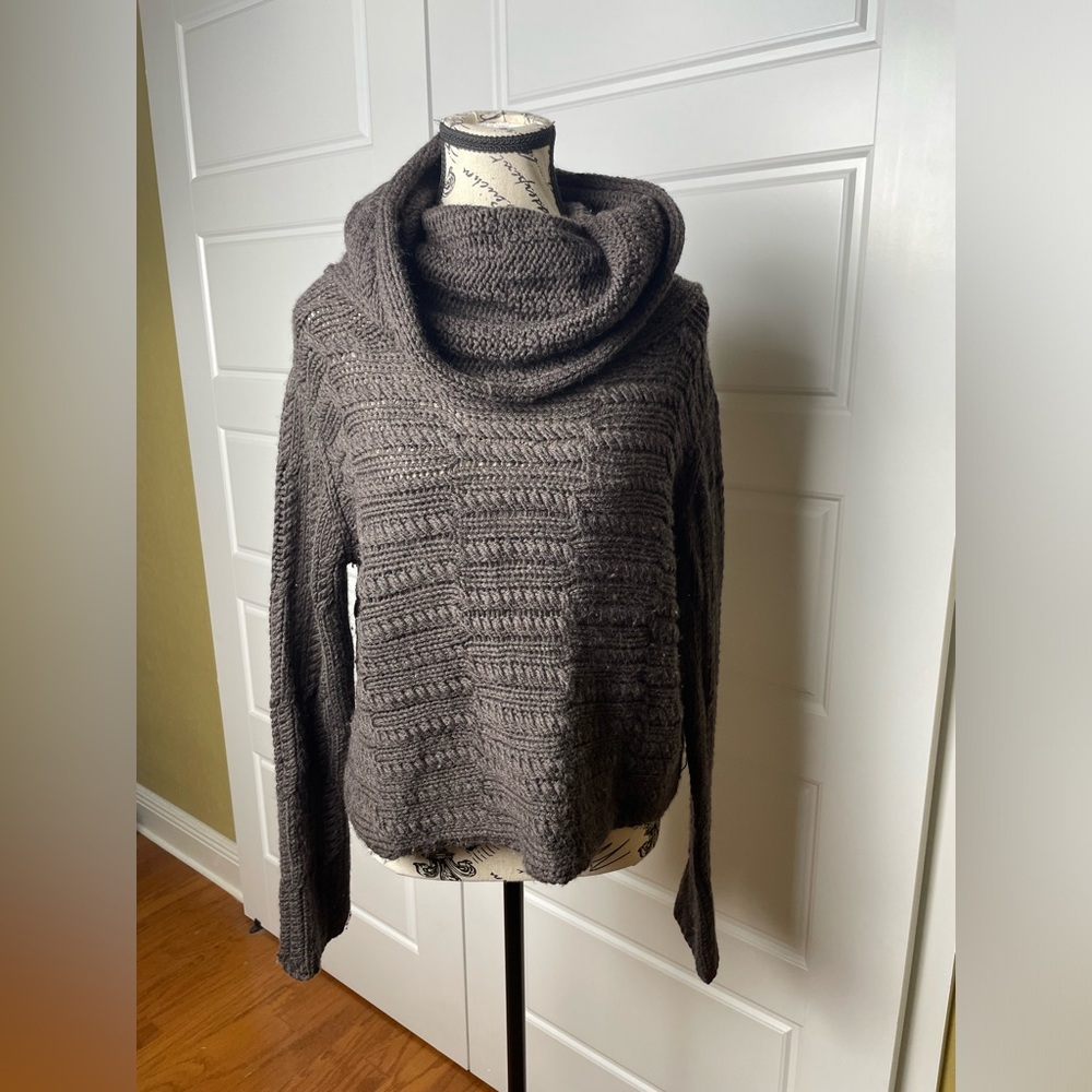 Alice + Olivia Brown Cowl Neck Sweater